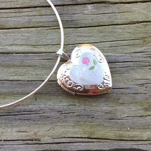 MOM Sterling Silver 925 Necklace w/ Heart Locket